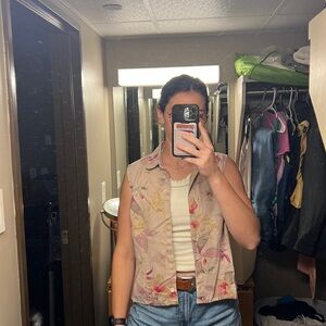 Linen Liz Claiborne sleeveless button up